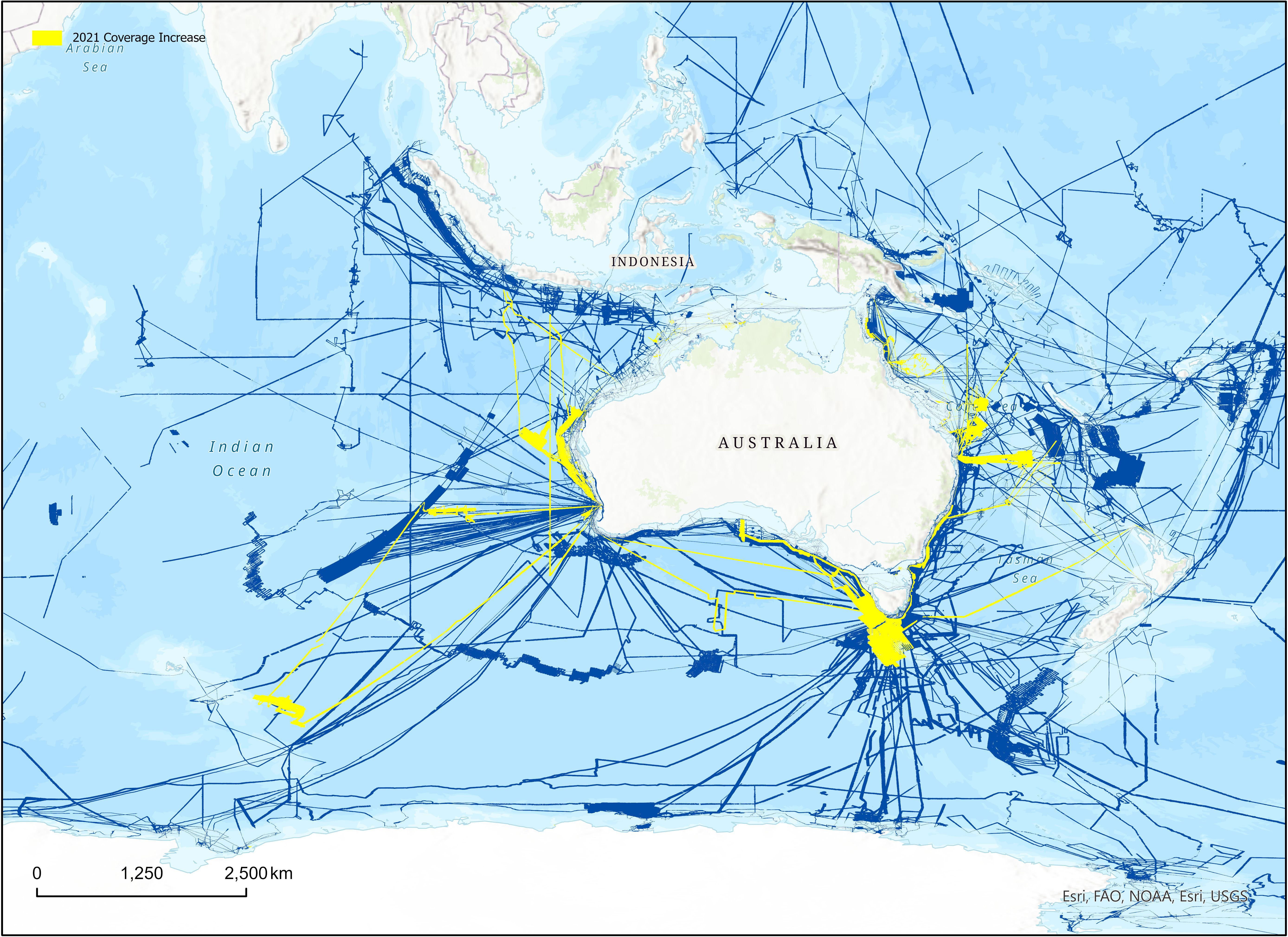 2020/21 coverage map of ausseabed data holdings